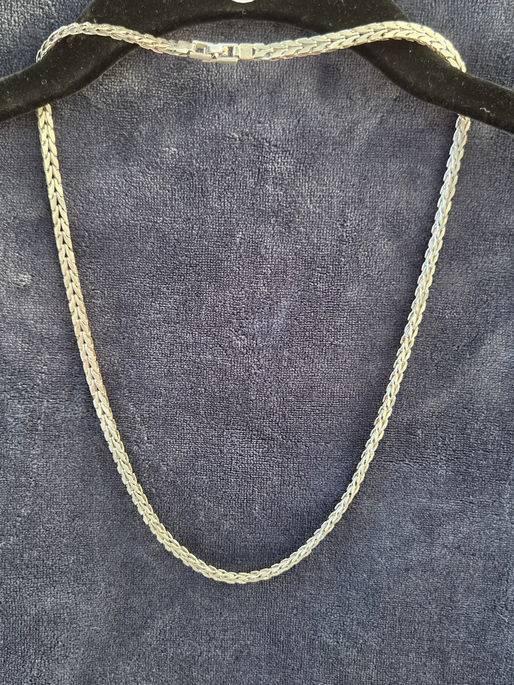 Braided Silver Tone Necklace — Classic White Finish